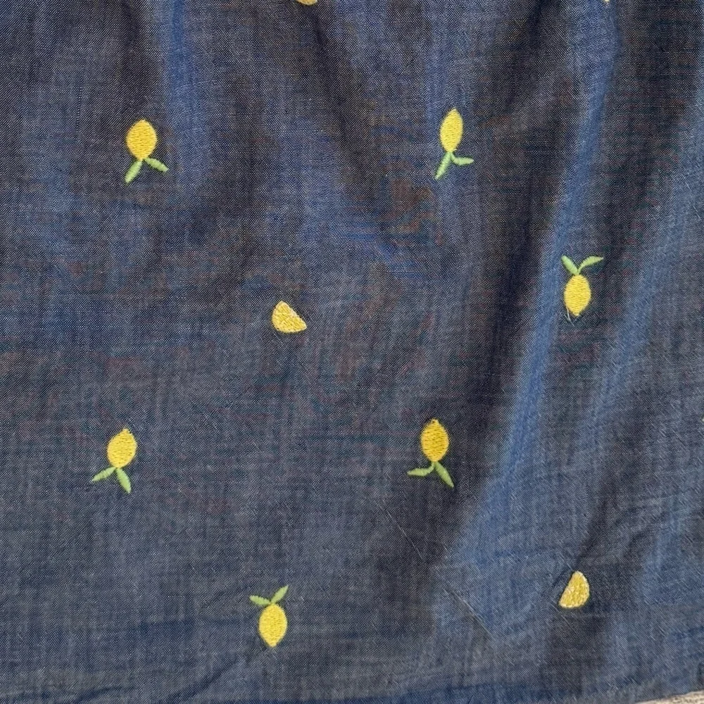 GYMBOREE Charming Kids Lemon Print Dress - Yellow & Blue/size 12